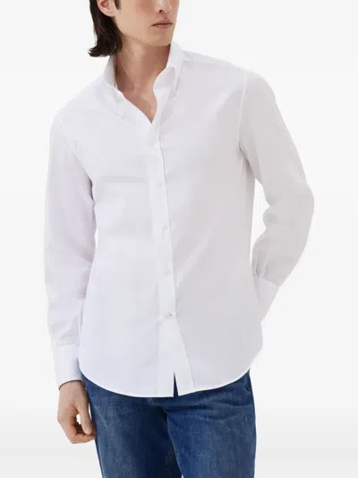 Brunello Cucinelli Men's Basic Fit Solid Sport Shirt With Button-down Collar