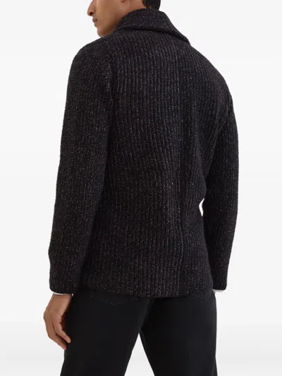 Brunello Cucinelli Double-breasted Cashmere And Silk Blend Cardigan In Black