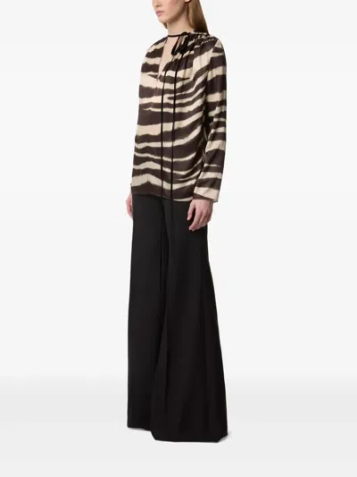 Nina Ricci Zebra-print V-neck Top