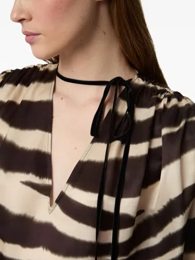 Nina Ricci Zebra-print V-neck Top