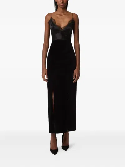Nina Ricci Velvet Slit Maxi Skirt