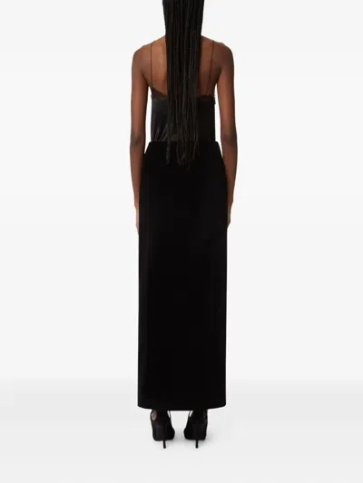 Nina Ricci Velvet Slit Maxi Skirt