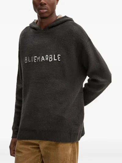 Bluemarble Embellish-logo Hooded Sweatshirt In Black