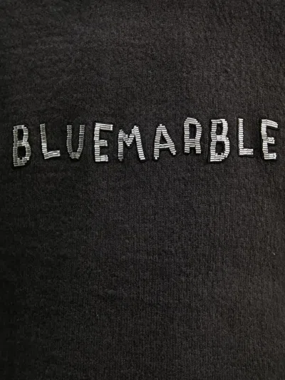 Bluemarble Embellish-logo Hooded Sweatshirt In Black