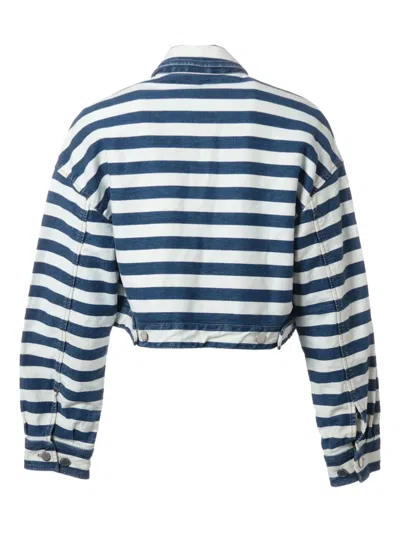 Pre-owned Prada 2023 Striped Cropped Denim Jacket