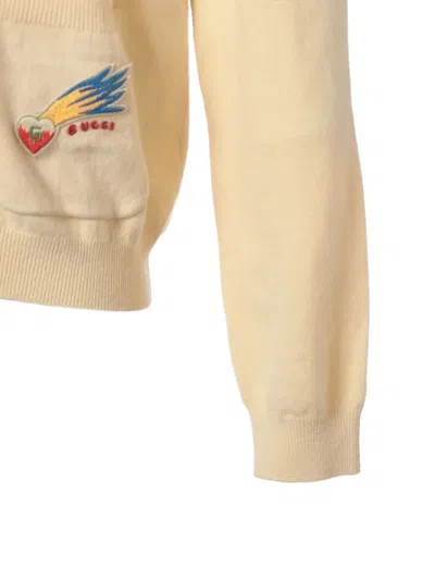 Pre-owned Gucci 2023 Lovelight Embroidered Cardigan In Yellow