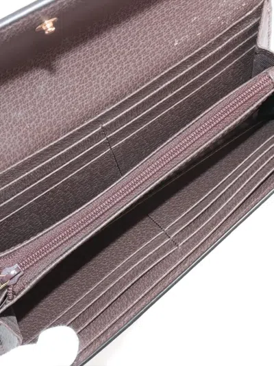 Pre-owned Gucci 2024 Gg Supreme Ophidia Continental Wallet In Neutral
