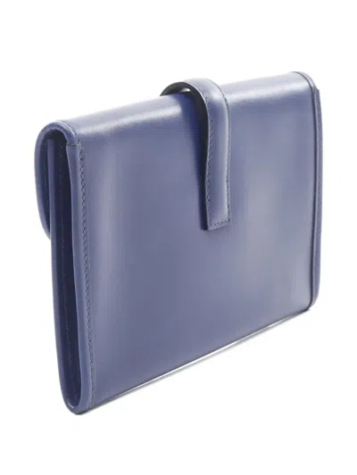 Pre-owned Hermes 2006 Jije Clutch Bag In Blue