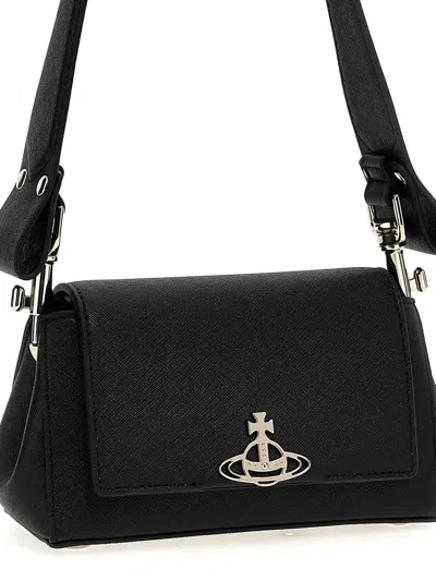 Vivienne Westwood Hazel Black Handbag With Front Orb Logo In Faux Leather Woman