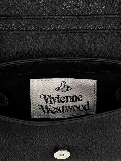 Vivienne Westwood Hazel Black Handbag With Front Orb Logo In Faux Leather Woman