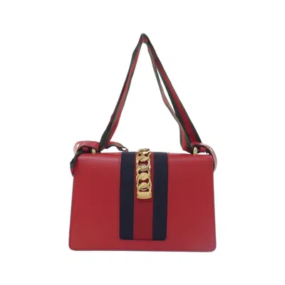 Pre-owned Gucci Sylvie Gold Leather Shoulder Bag ()