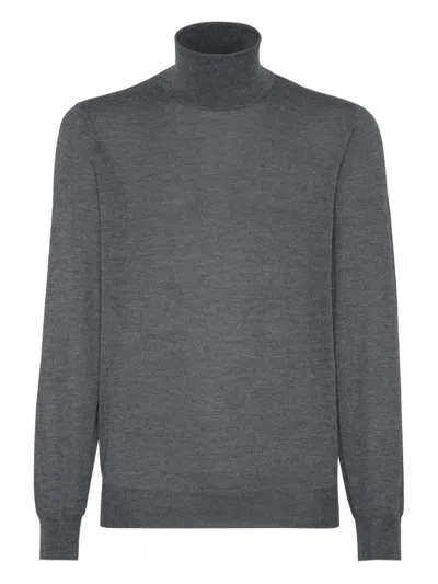 Brunello Cucinelli Cashmere And Silk Lightweight Sweater In Gray