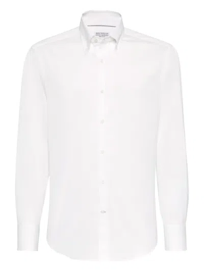 Brunello Cucinelli Men's Basic Fit Solid Sport Shirt With Button-down Collar