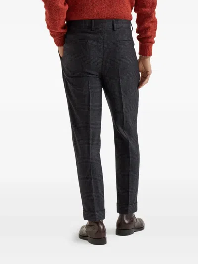 Brunello Cucinelli Virgin Wool-blend Straight-leg Trousers In Black