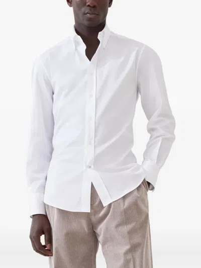 Brunello Cucinelli Men's Basic Fit Solid Sport Shirt With Button-down Collar