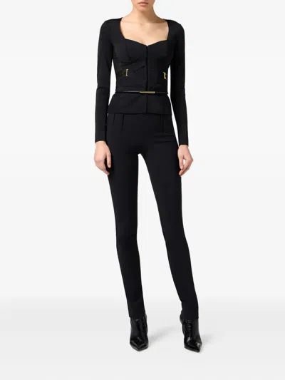 Elisabetta Franchi Corset-detail Long-sleeve T-shirt