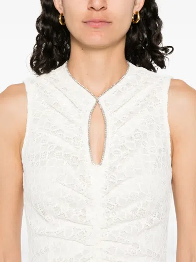 Sandro Draped Midi Dress In White