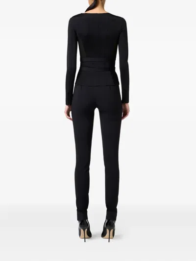Elisabetta Franchi Corset-detail Long-sleeve T-shirt