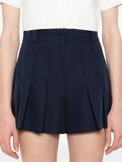 Sandro Pleated Shorts In Blue