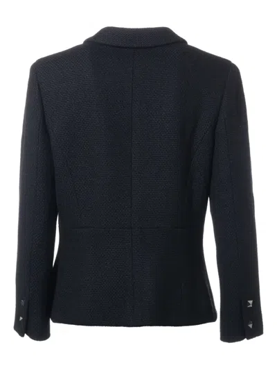 Pre-owned Chanel Textured Weave Jacket In Black