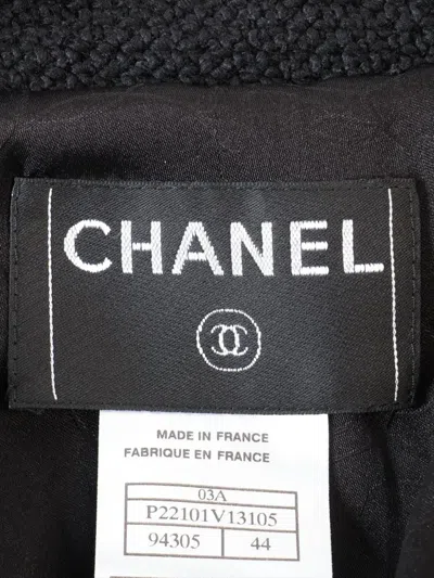 Pre-owned Chanel Textured Weave Jacket In Black