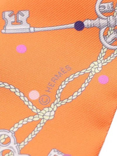 Pre-owned Hermes 2020s Les Cles A Pois Scarf