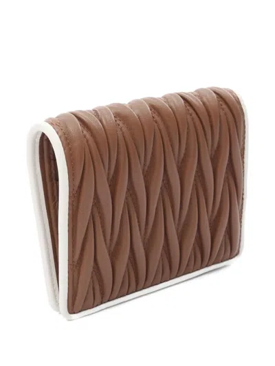 Pre-owned Miu Miu 2020s Matelassé Nappa Leather Wallet