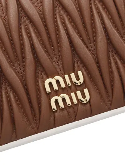 Pre-owned Miu Miu 2020s Matelassé Nappa Leather Wallet