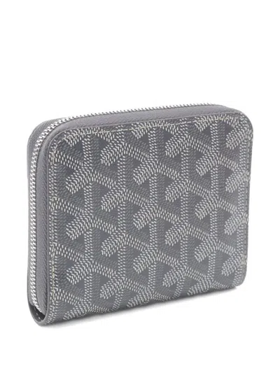 Pre-owned Goyard 10s Matignon Pm Zip-fastening Coin Purse In Gray