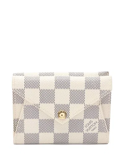 Pre-owned Louis Vuitton 2012 Damier Azur Origami Wallet In White