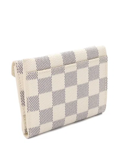 Pre-owned Louis Vuitton 2012 Damier Azur Origami Wallet In White