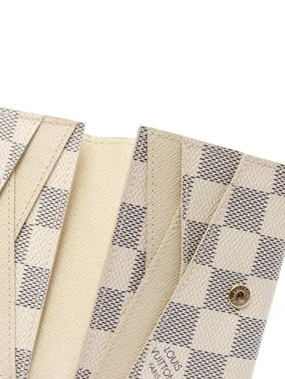 Pre-owned Louis Vuitton 2012 Damier Azur Origami Wallet In White