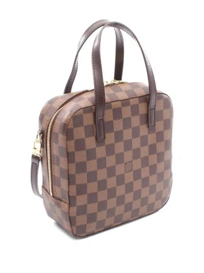 Pre-owned Louis Vuitton 2003 Spontini Damier-ebène Handbag In Brown