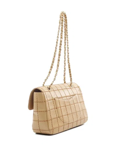 Pre-owned Chanel 2002-2003 Chocolate Bar Small Shoulder Bag In Neutral