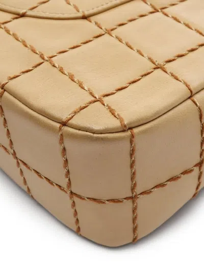 Pre-owned Chanel 2002-2003 Chocolate Bar Small Shoulder Bag In Neutral