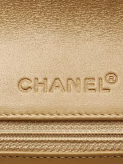 Pre-owned Chanel 2002-2003 Chocolate Bar Small Shoulder Bag In Neutral