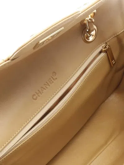 Pre-owned Chanel 2002-2003 Chocolate Bar Small Shoulder Bag In Neutral