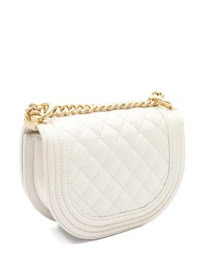 Pre-owned Chanel 2021 Small Boy Messenger Shoulder Bag In White