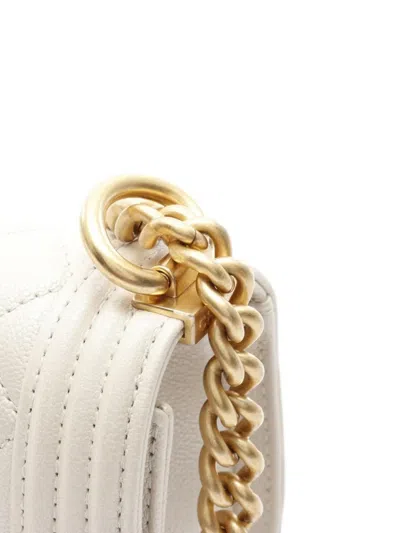 Pre-owned Chanel 2021 Small Boy Messenger Shoulder Bag In White