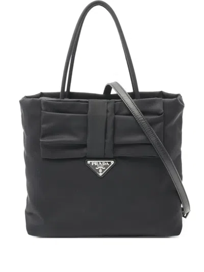 Pre-owned Prada 2010s Tessuto Fiocco Bow-detail Nylon Tote Bag