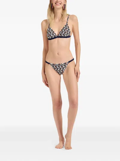 La Doublej Fonda Geometric-print String Bikini Bottom In Multi