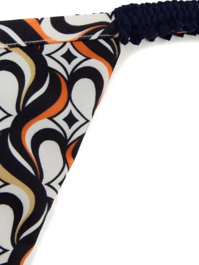 La Doublej Fonda Geometric-print String Bikini Bottom In Multi