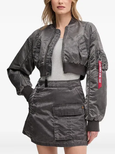 Alpha Industries Cropped Zip-up Bomber Jacket