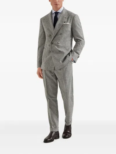 Brunello Cucinelli Spread Collar Shirt In White