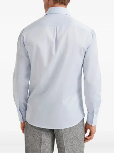 Brunello Cucinelli Spread Collar Shirt In White
