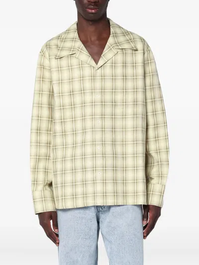 Séfr Ignacio Check Pattern Shirt In Cotton And Linen Men