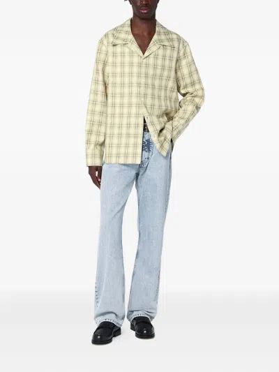 Séfr Ignacio Check Pattern Shirt In Cotton And Linen Men