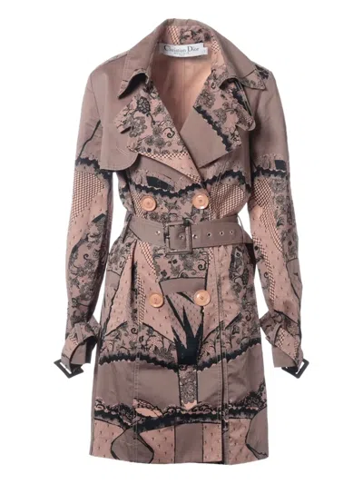 Pre-owned Dior 2023 Lace-print Trench Coat