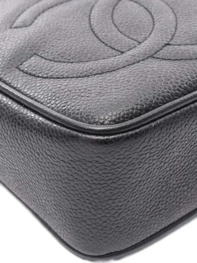 Pre-owned Chanel 1994-1996 Triple Coco Mark Small Shoulder Bag In Black