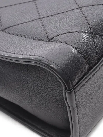 Pre-owned Chanel 2016-2017 Mini Diamond-quilting Tote Bag In Black
